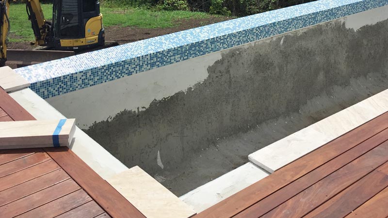 Timber deck pool surround